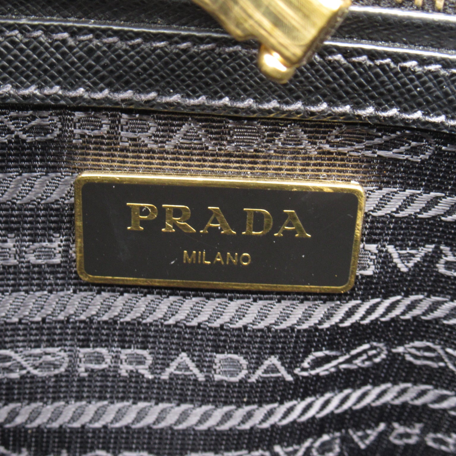 Prada 2w Bag Bag Bag Bag Sapphire Leather  Black 1BA863