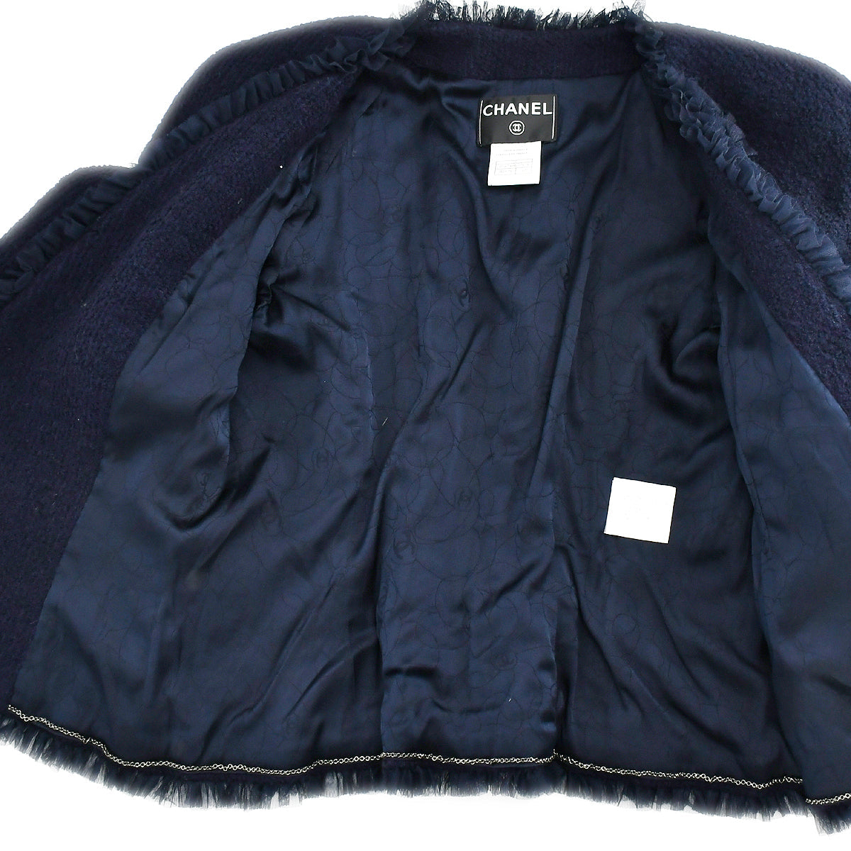 Chanel Collarless Jacket Navy 02C 