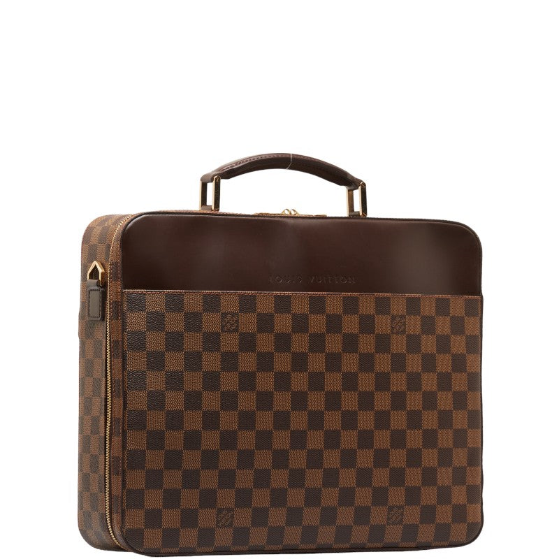 Louis Vuitton Damier Porteo-inatour Savannah Business Bag Paper Bag N53355 Brown PVC Leather Men LOUIS VUITTON