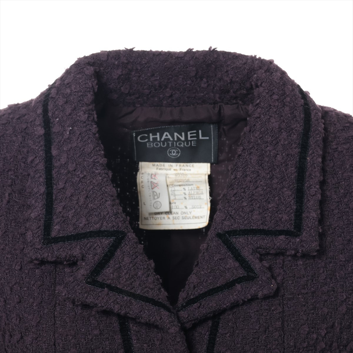 Chanel Coconut Button 93A Wool  Alpacca Jacket 34  Pearl P02242 Twid Handcuff