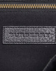 Burberry 支票袋雙肩包 棕色多色帆布皮革 BURBERRY