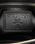 Prada Triangle Logo  Saffiano Round  Backpack Second Bag VR0051 Navy Leather Men Prada  Saffiano Ginsio