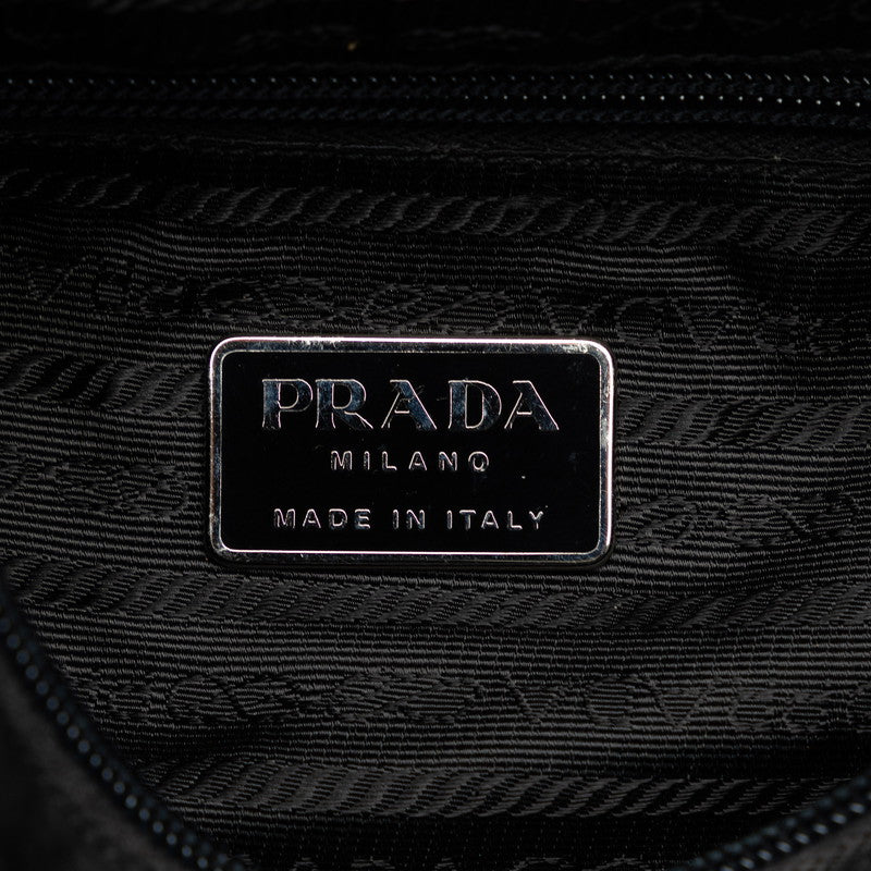 Prada Triangle Logo  Bag Handbag B7352 Black Nylon  Prada