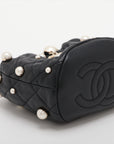 Chanel Matrasse  Handle Shoulder Bag Pearl Black G  31st AS2518