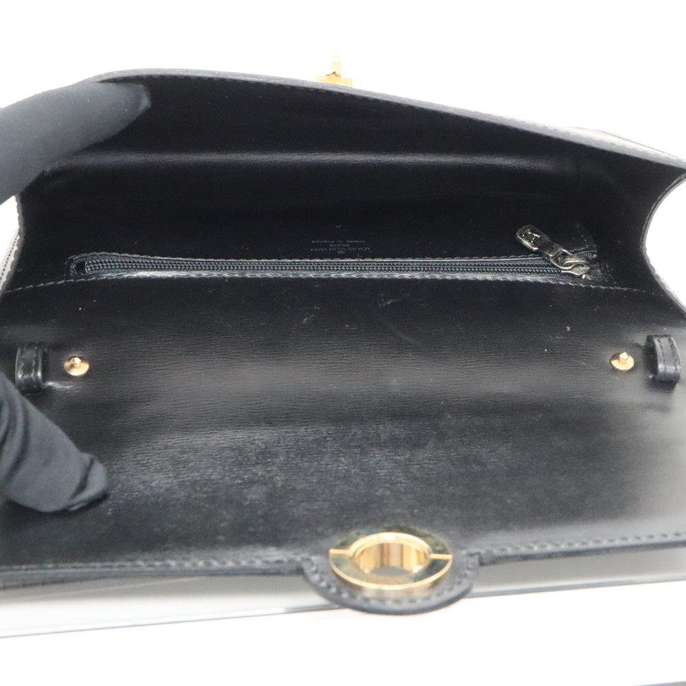 Louis Vuitton M52572 2W Clutch Shoulder Bag Black Leather
