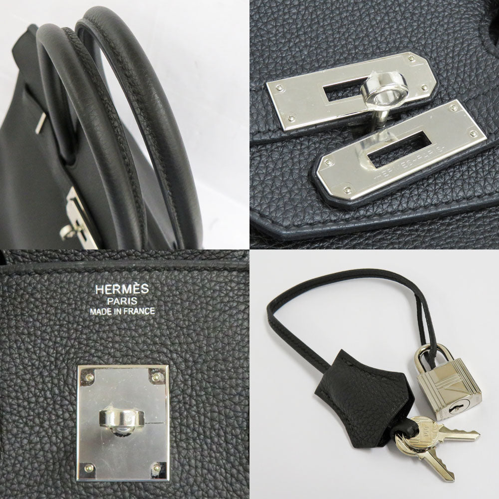 Hermes Birkin 35 Togo Black Silver G  C Mark 2018 Black Leather Handbag