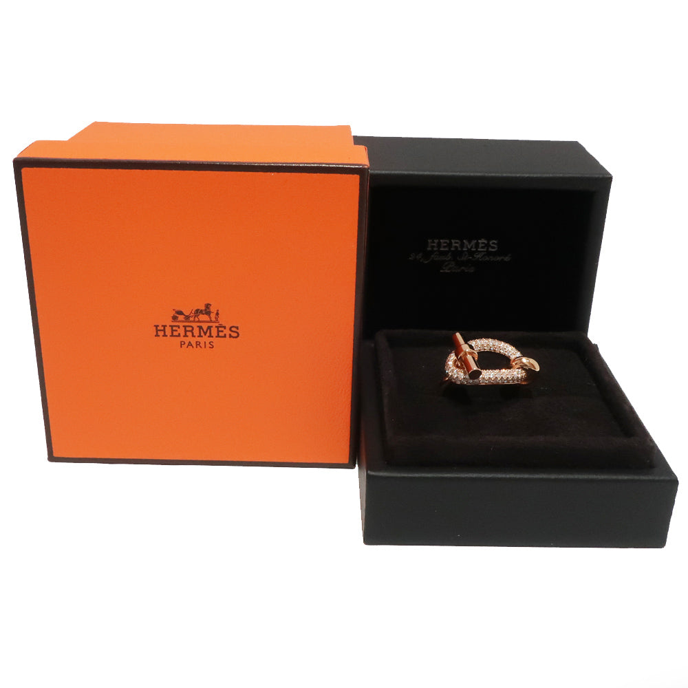 Hermes Adjuge Ring 750PG Pink G K18 Diamond 