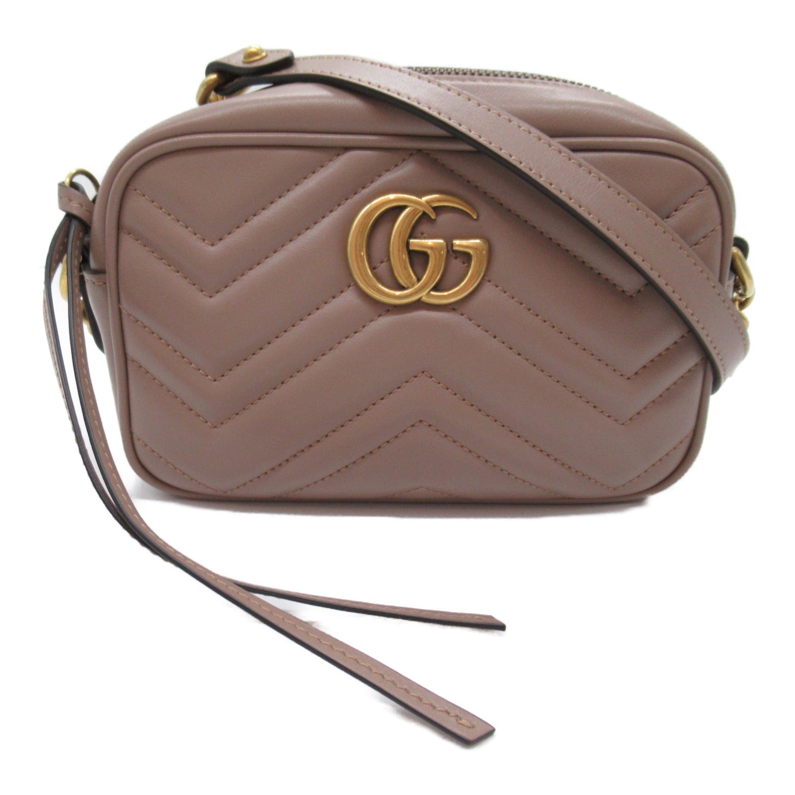 Gucci Chain Shoulder Shoulder Bag Leather  Pink / Beige 448065