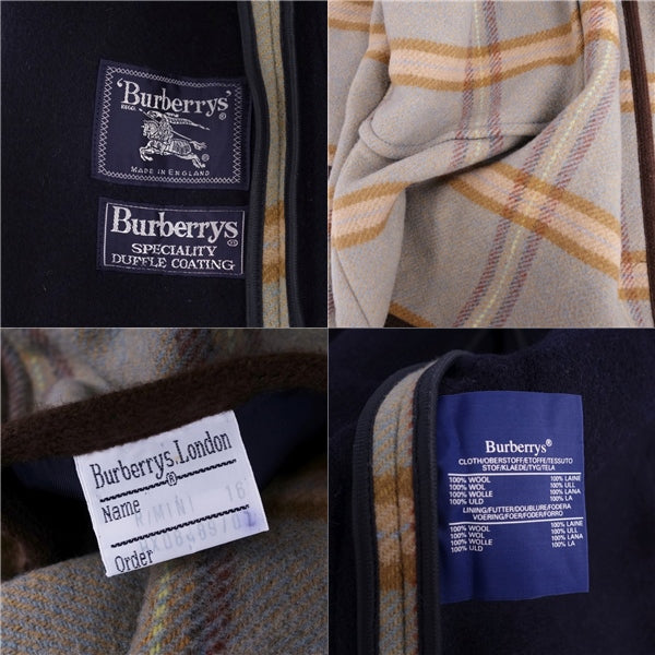 Vint Burberry s Coat UK Check Wool Out  16 (equivalent to XL) Curry