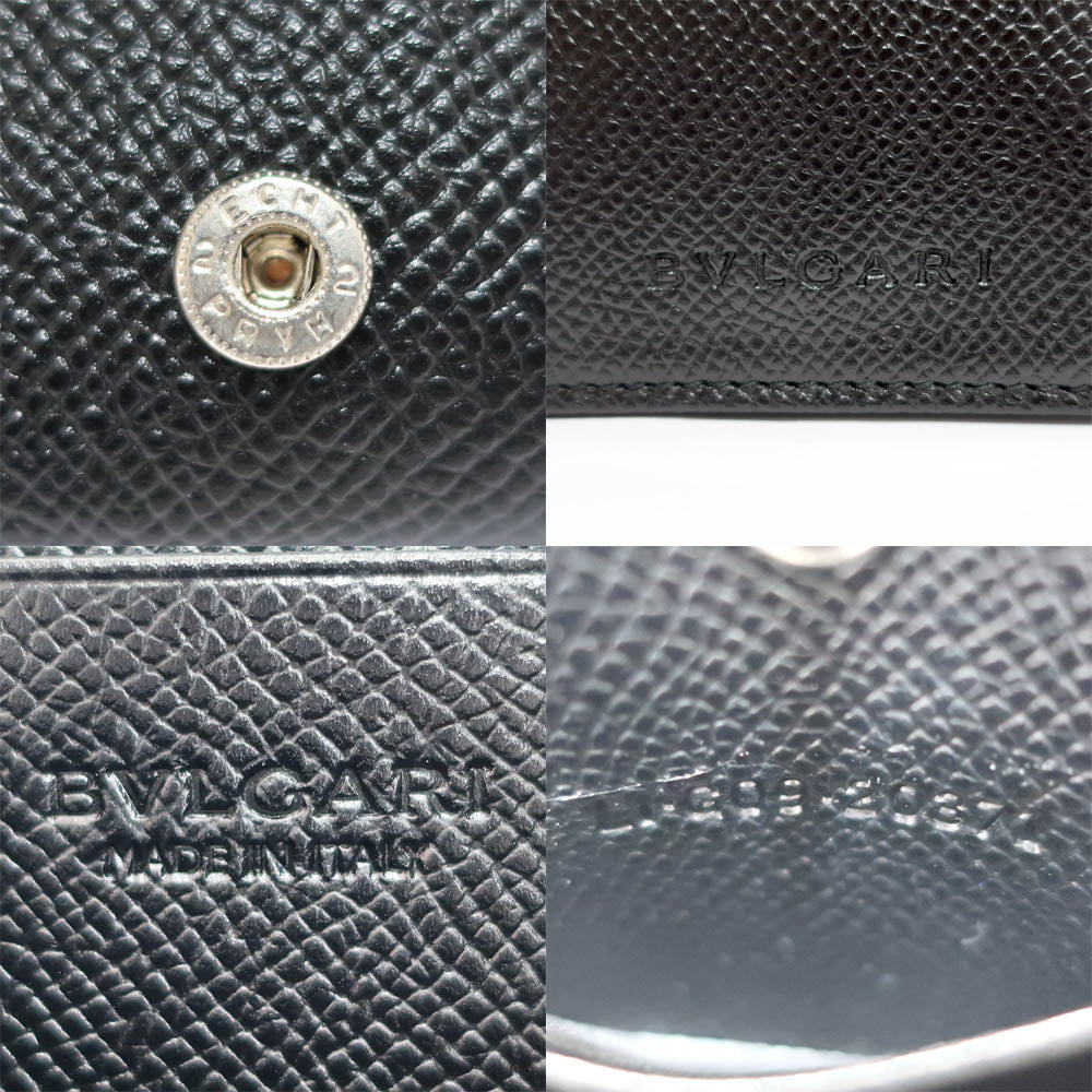 Bulgari Coin Case 20371 Green Car Fraser Black Black Silver G  Compact  Women Small Boxes