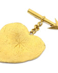CHANEL 1993 Arrow Heart Brooch Pin Gold
