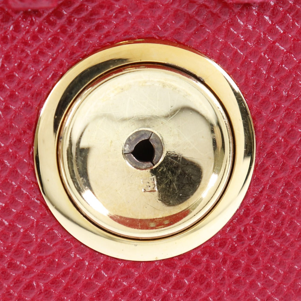 Hermes H-Logo Clutch Bag Vintage Epsom RougeViv France 1989 Red S-Snap Button H-Logo