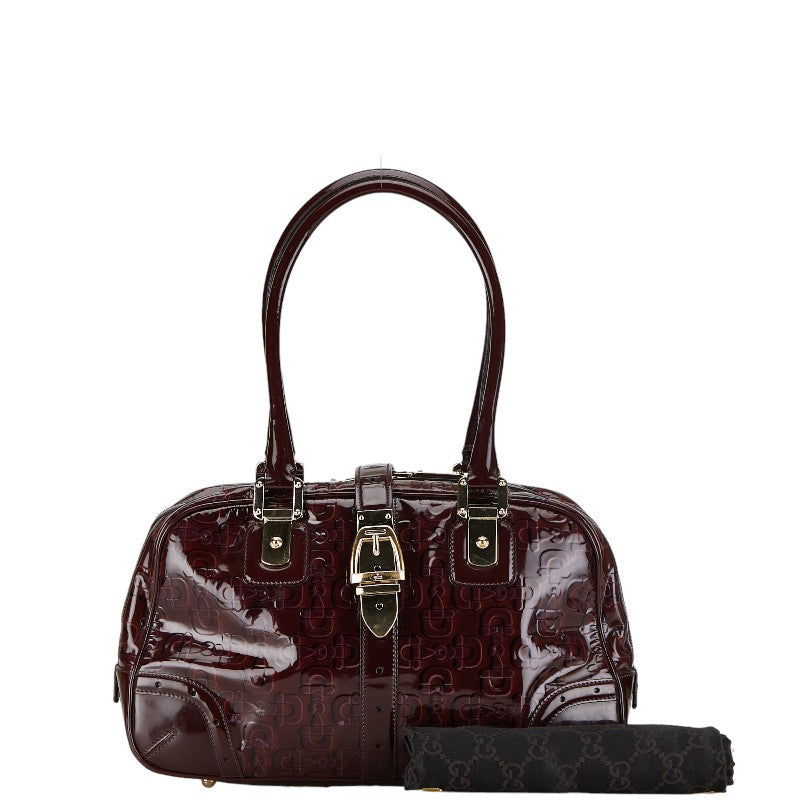 Gucci Horse  Handbag Tote Bag 145770 Brown G Leather  Gucci