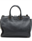 Saint Laurent Cabas Leather 2WAY Handbag Black 424869