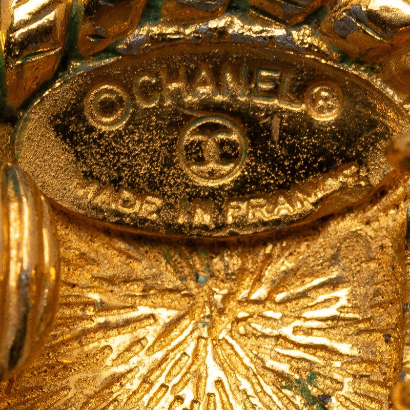 Chanel Vintage Clip Sur Boucles D&#39;oreilles Rondes Avec Logo Plaqué Or Femme