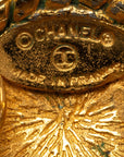 Chanel Vintage Clip On Ronde Logo Oorbellen Verguld Dames
