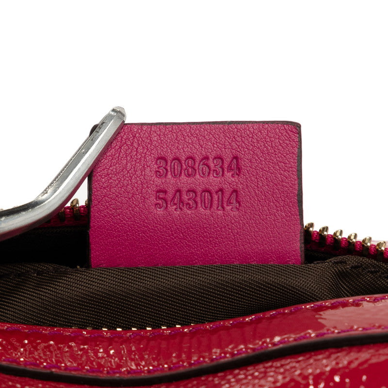 Gucci Interlocking G Soho Pouch 308634 Pink Patent Leather  Gucci