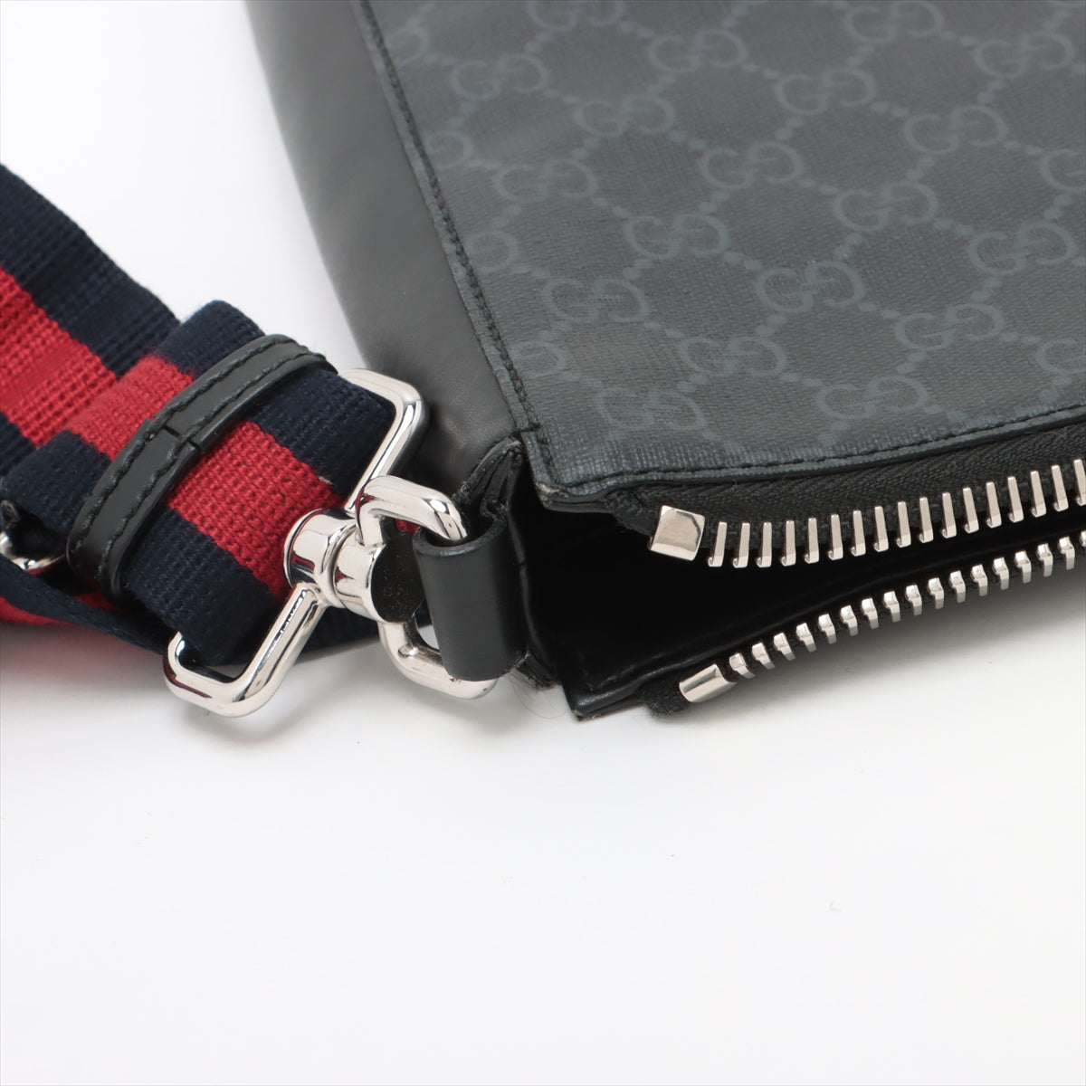 Gucci GG Supreme PVC X Leather Shoulder Bag Gr 474137