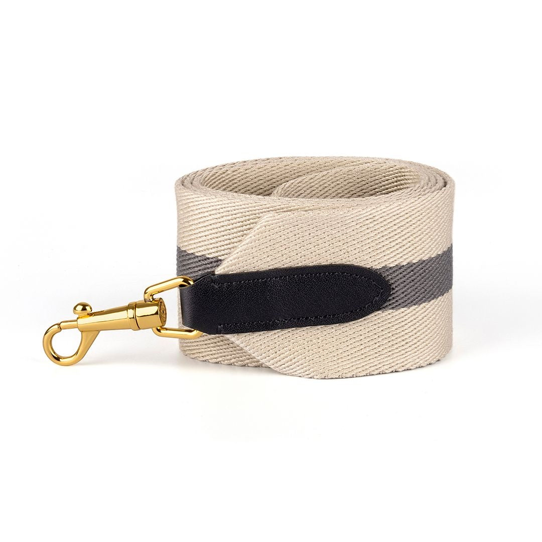 Luxury Bag Strap in Canvas Leather Navy