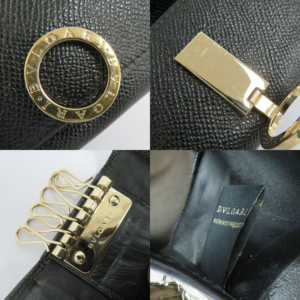 Bulgari Keycase 6  n Keycase Black Black G Gold  GD Gold Tools Unisex Small