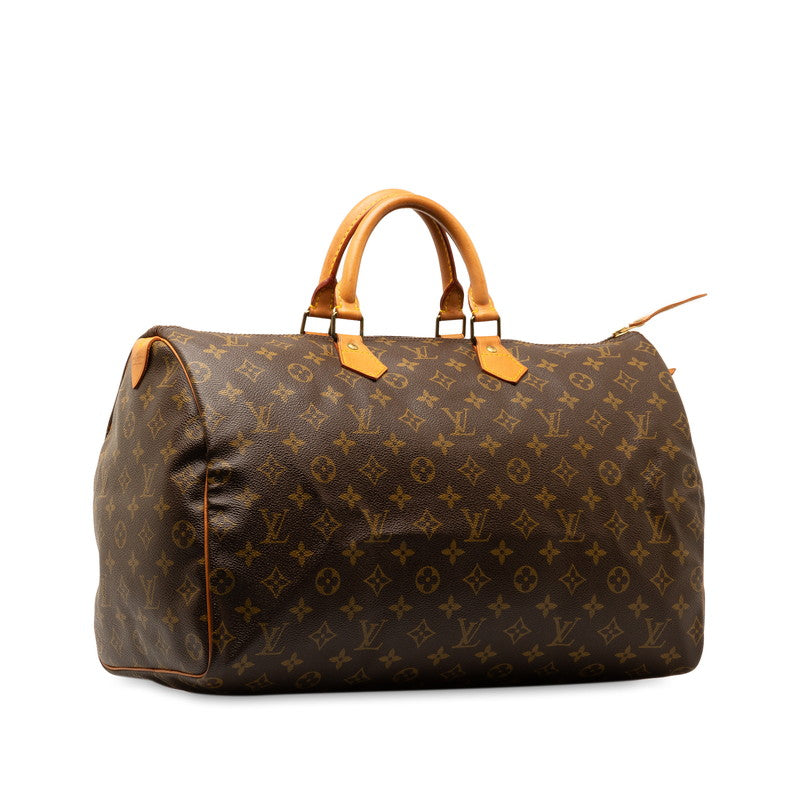 Louis Vuitton Monogram Speedy 40 Boston Bag Travel Bag M41522 Brown PVC Leather  Louis Vuitton