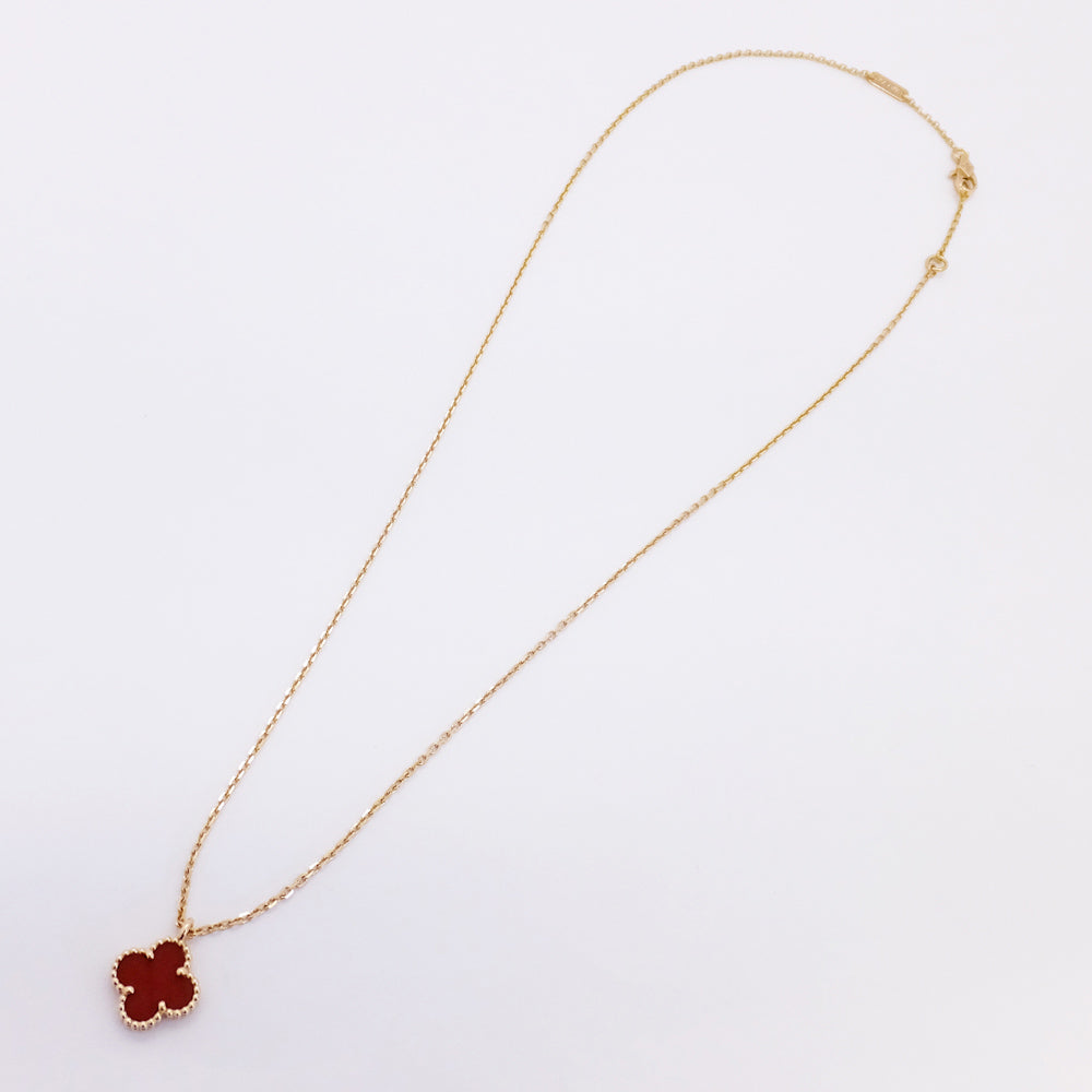 VAN CLEEF &amp; ARPELS Van Cleef &amp; Arpels Suite Alhambra 750PG necklace ARN59M00 Carnelian About 2.7g Jewelry  Accessories