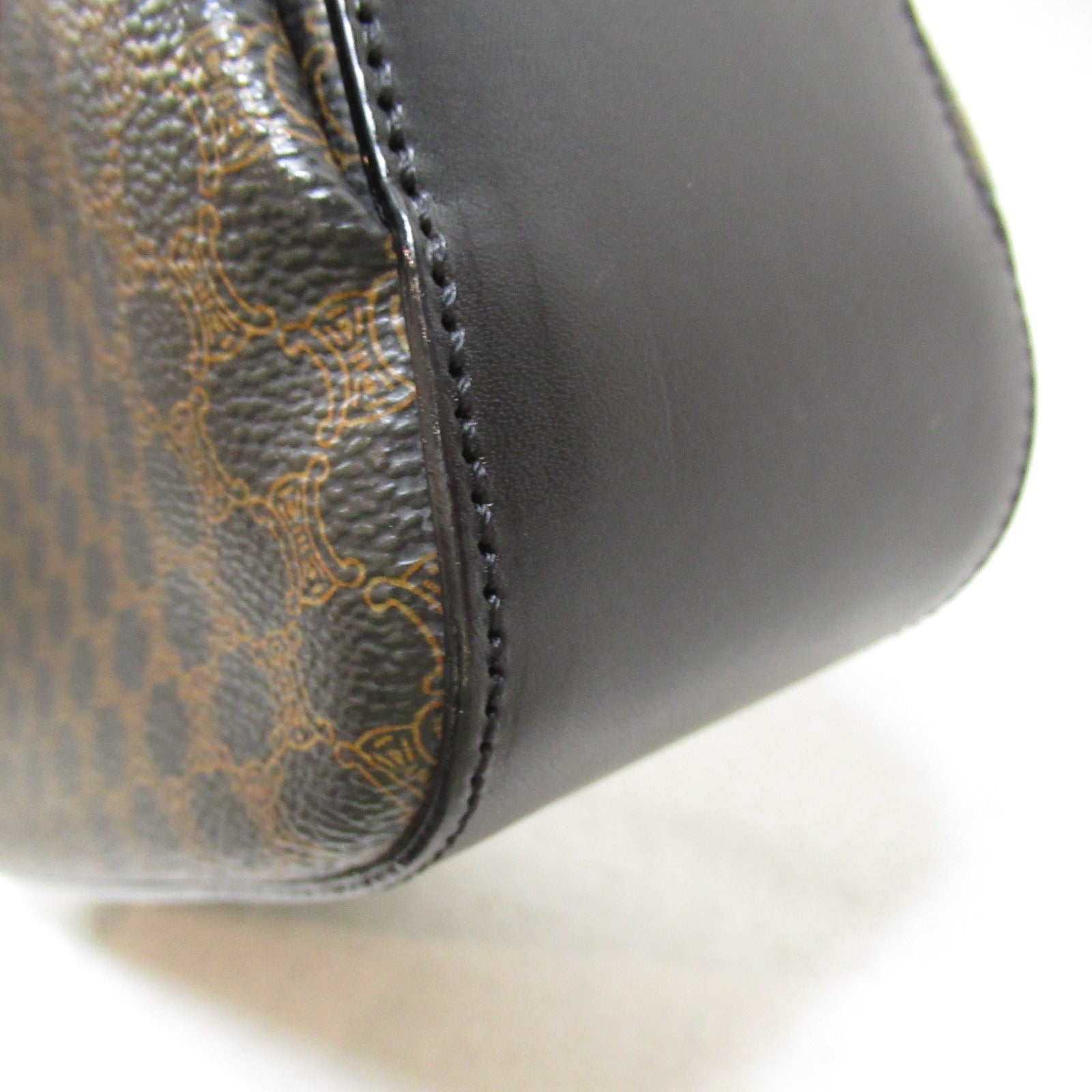 Celine Celine Shoulder Bag Shoulder Bag PVC Coated Linen  Black/Brown Linen