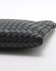 Bottega Veneta Intrecciato Leather Shoulder Bag Black
