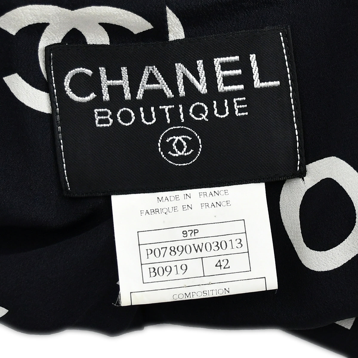 Chanel Double Breasted Jacket Black 97P 