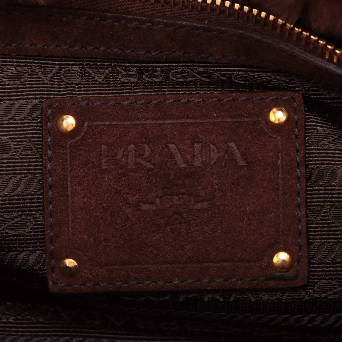 Prada Canapa Logo X Denim Handbag Blue X Brown BN2182