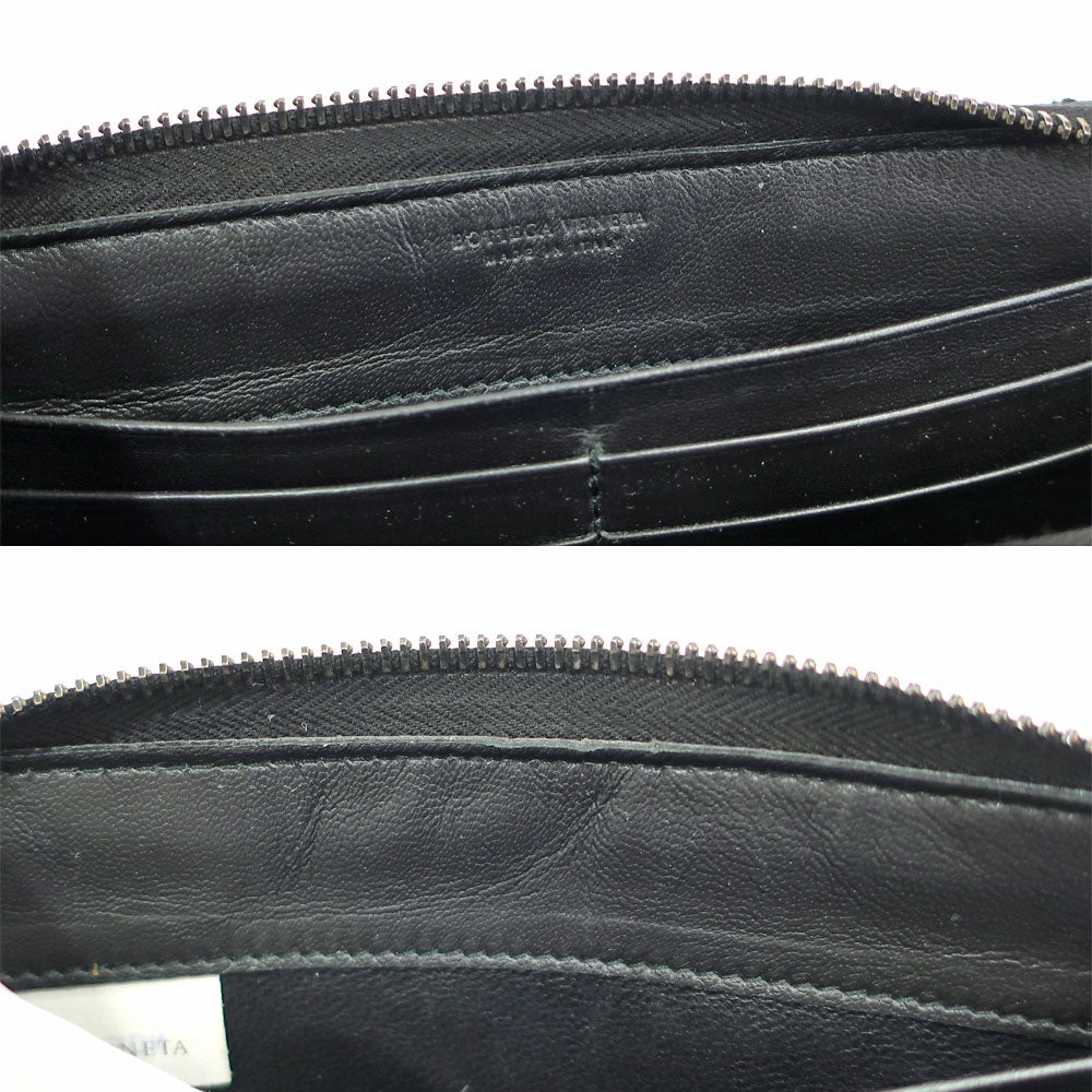 BOTTEGA VENETA 114076-V001N Intrecciato Long Wallet Black Leather Wallet  etc