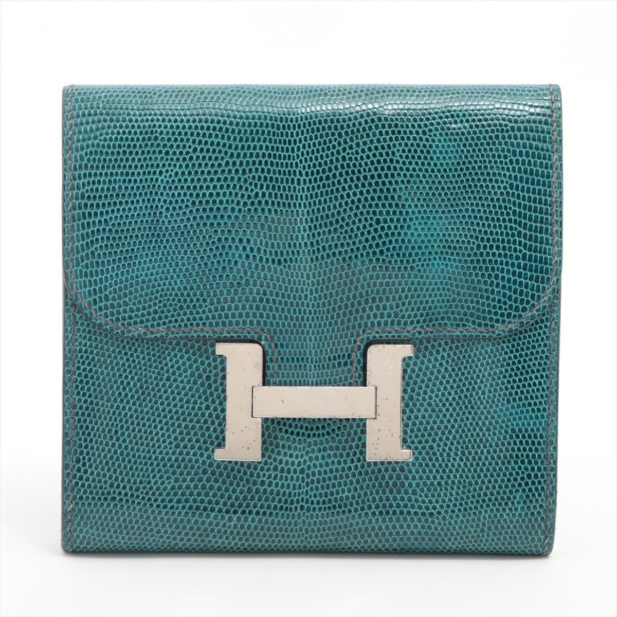 Hermes Constance Compact  Compact Wallet Blue Silver Gold  R2014