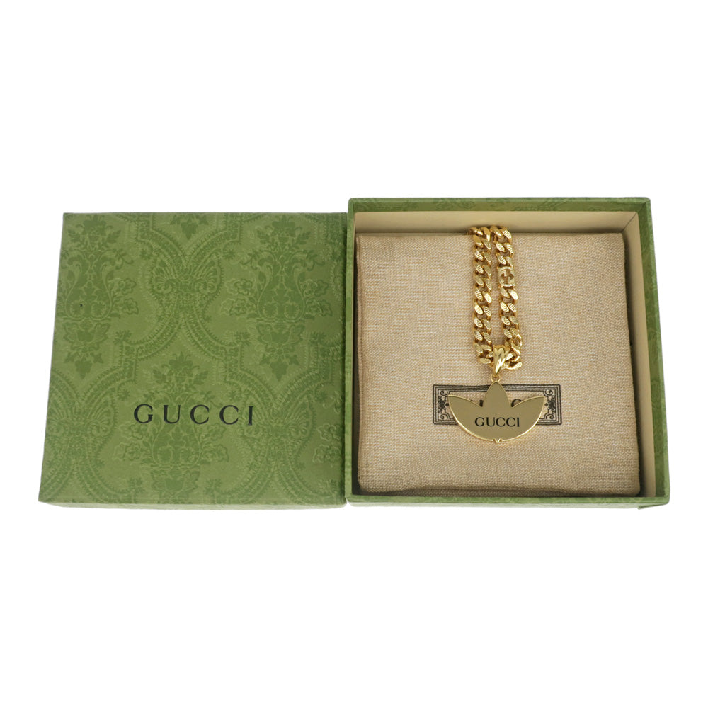 Gucci Adidas Collaborative necklace trophy chain g black 50cm pendant ladies men accessories