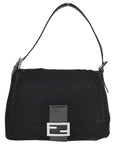 Fendi Black Velvet Mamma Baguette Handbag
