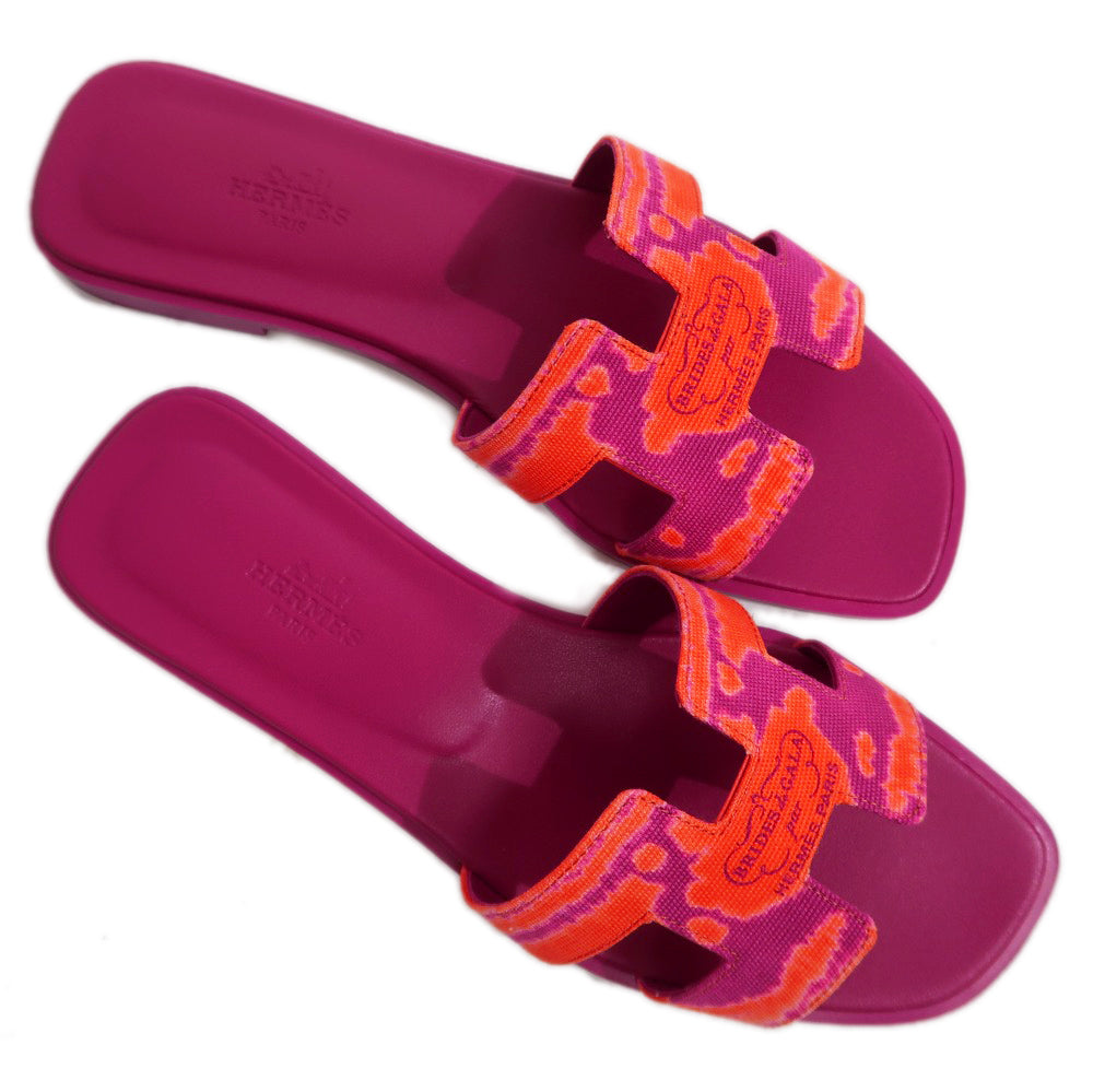 Hermes Orange BRIDES de GALA Sandalss Size 36 1/2 Rose Shapes Women&#39;s Shoes