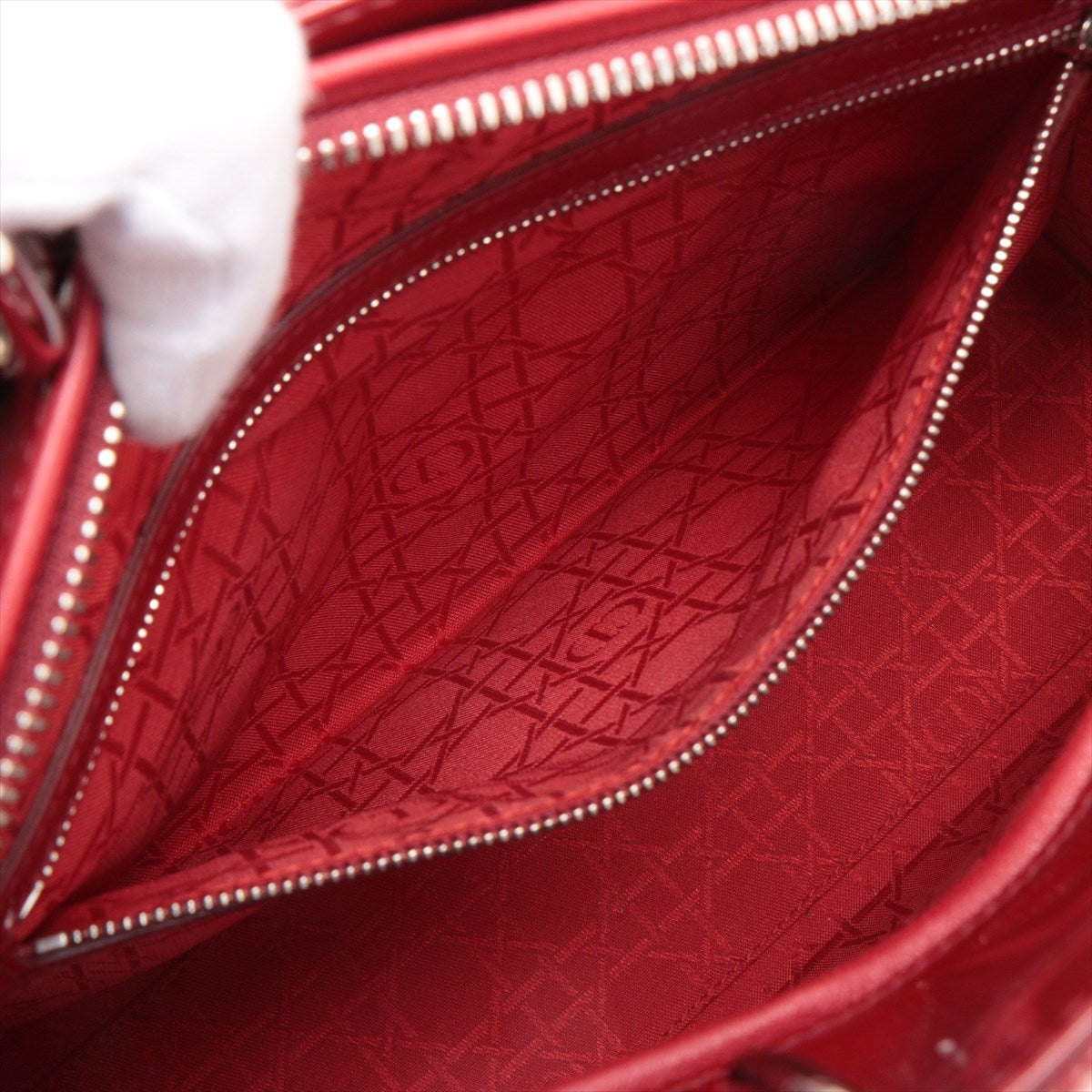 Christian Dior  Dior Patent Leather 2WAY Handbag Red Ride