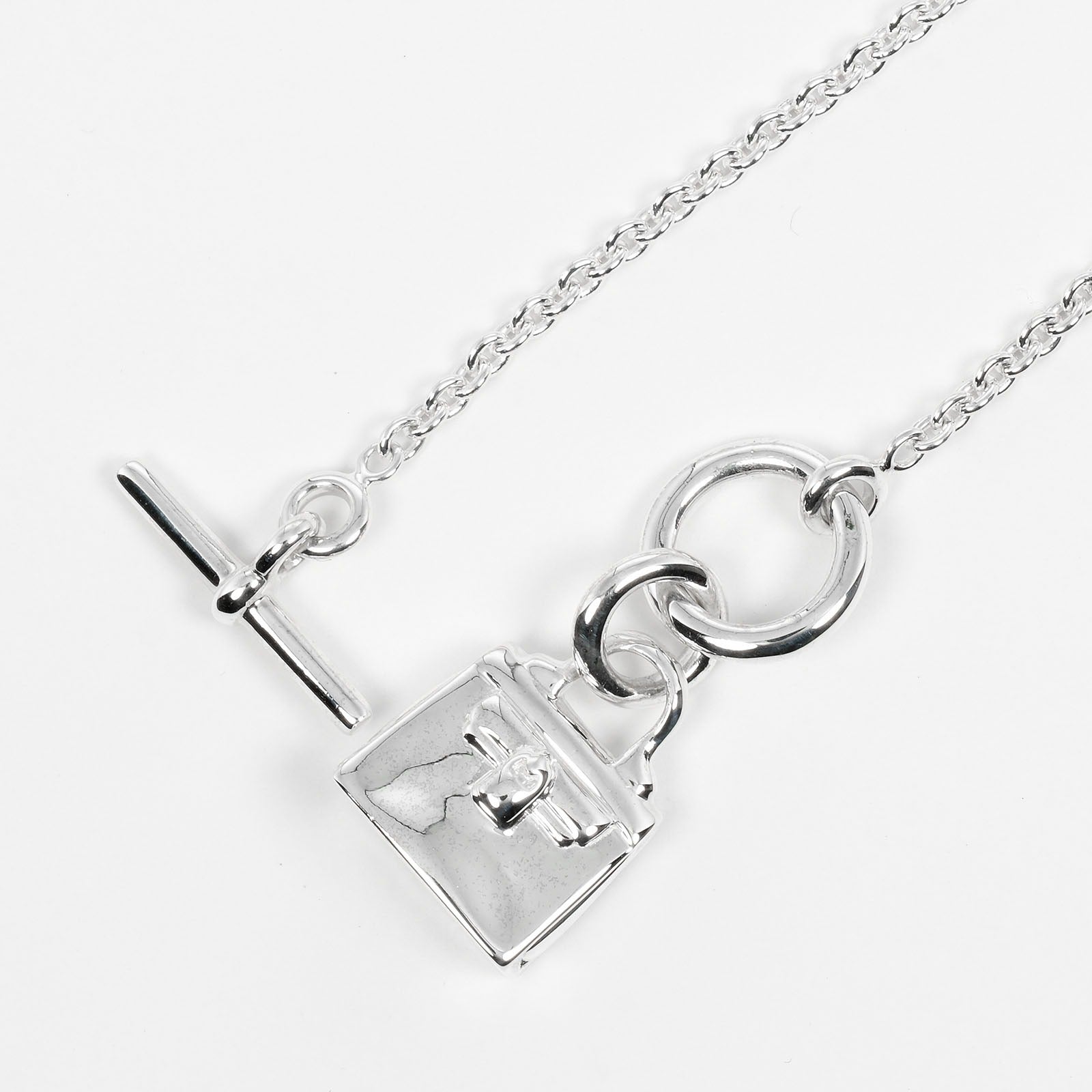 Hermes Amulet Kelly Necklace Silver 925  12.3g A-rang
