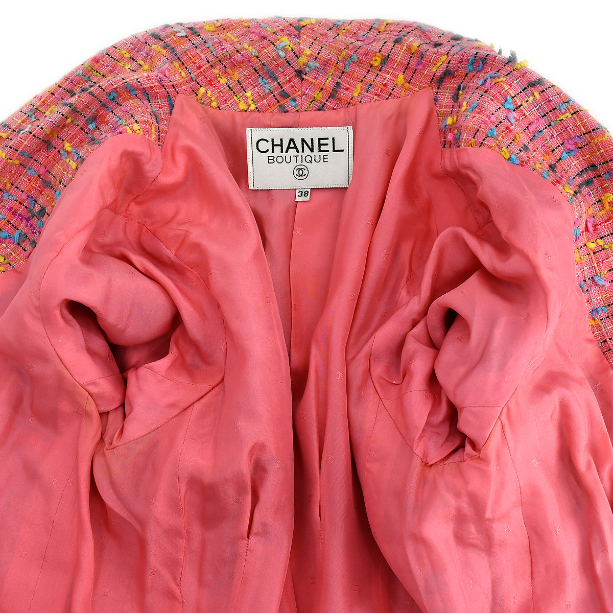 Chanel single breasted tweed boucle jacket 