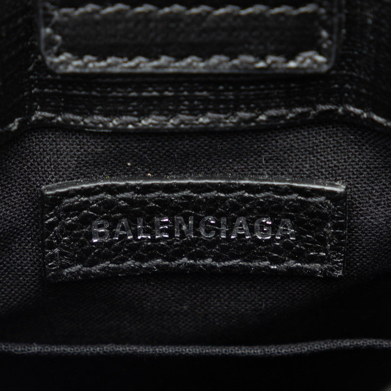 Balenciaga Mini  bag founder logo sloping shoulder bag 593826 black leather ladies BALENCIAGA