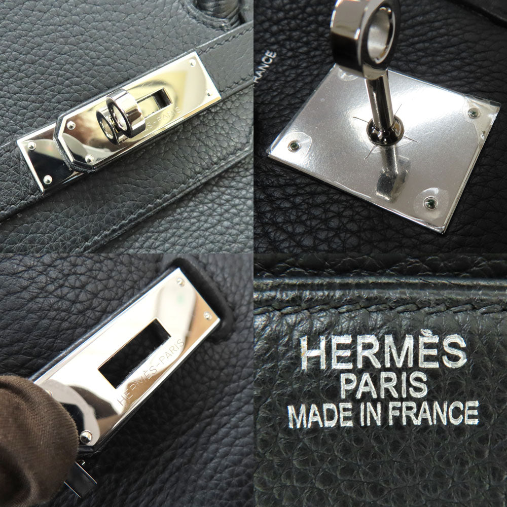 Hermes Birkin 35 Black Noir Silver G   Clemence Handbag  L  2008 Manufacturing Leather  Mens □ Antiquity Wade