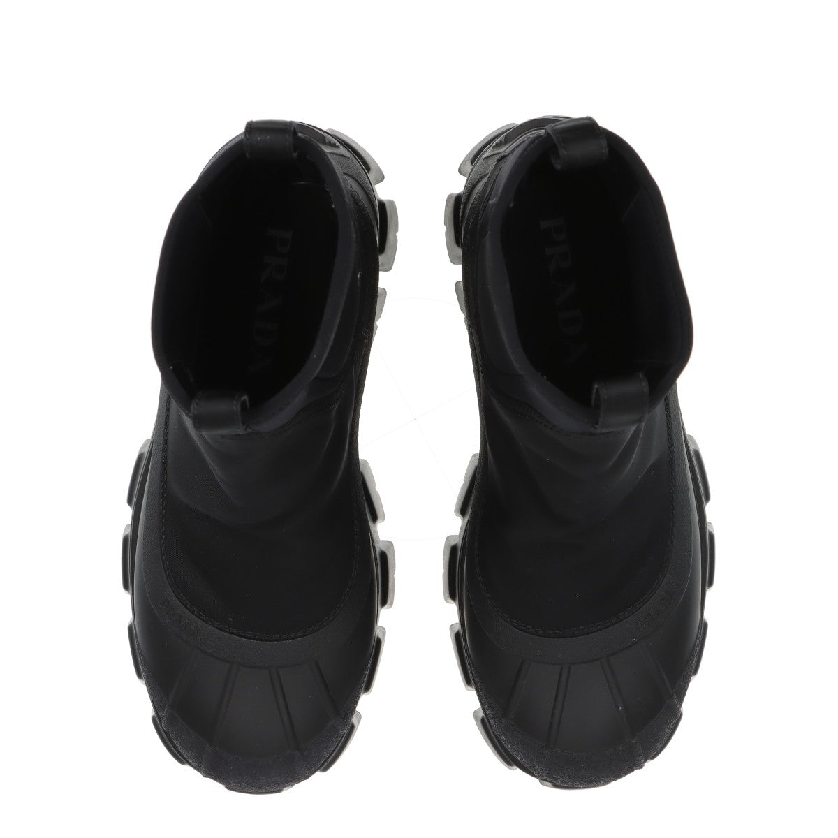 Prada Monolith Nylon x Laver Short Boots 36.5  Black Triangle Logo Re-Nylon Gabbazine