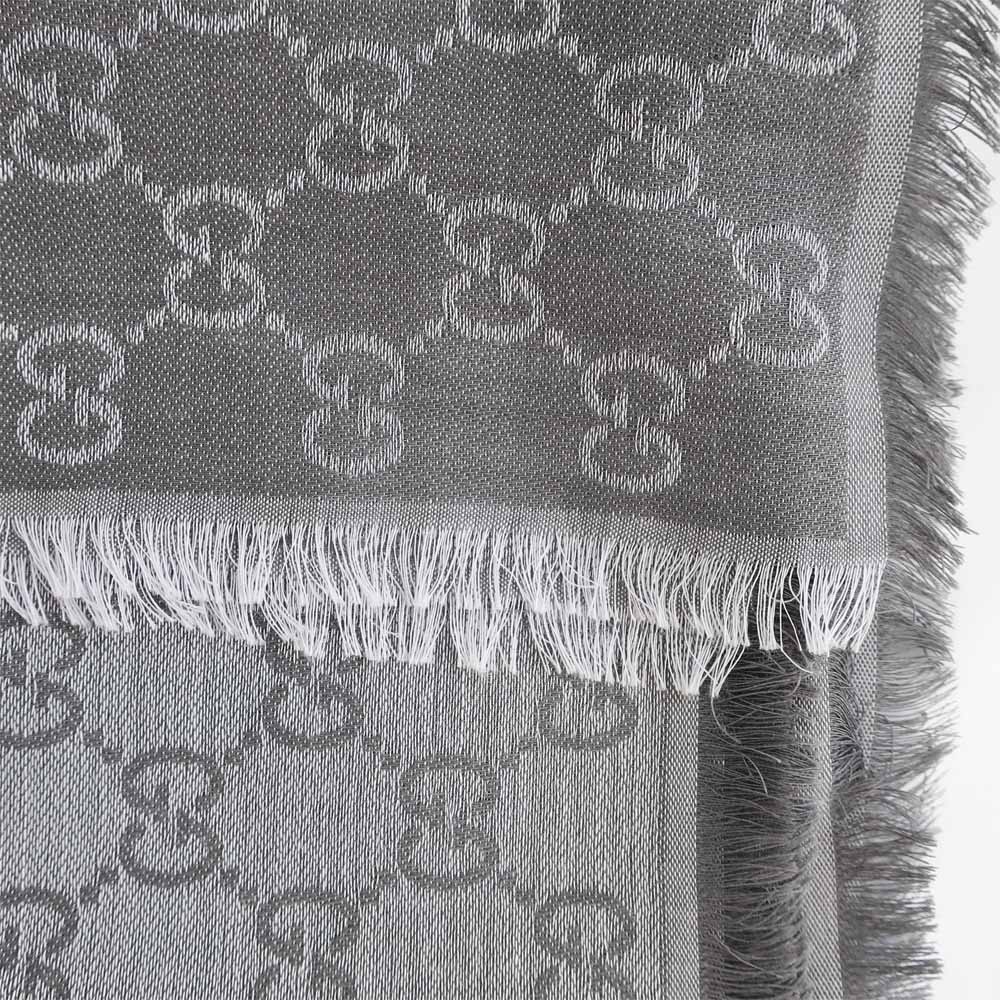 Gucci GG Mark  Shoulder Wool 80% Silk 20% Light Grey 281942-1962 Fashion