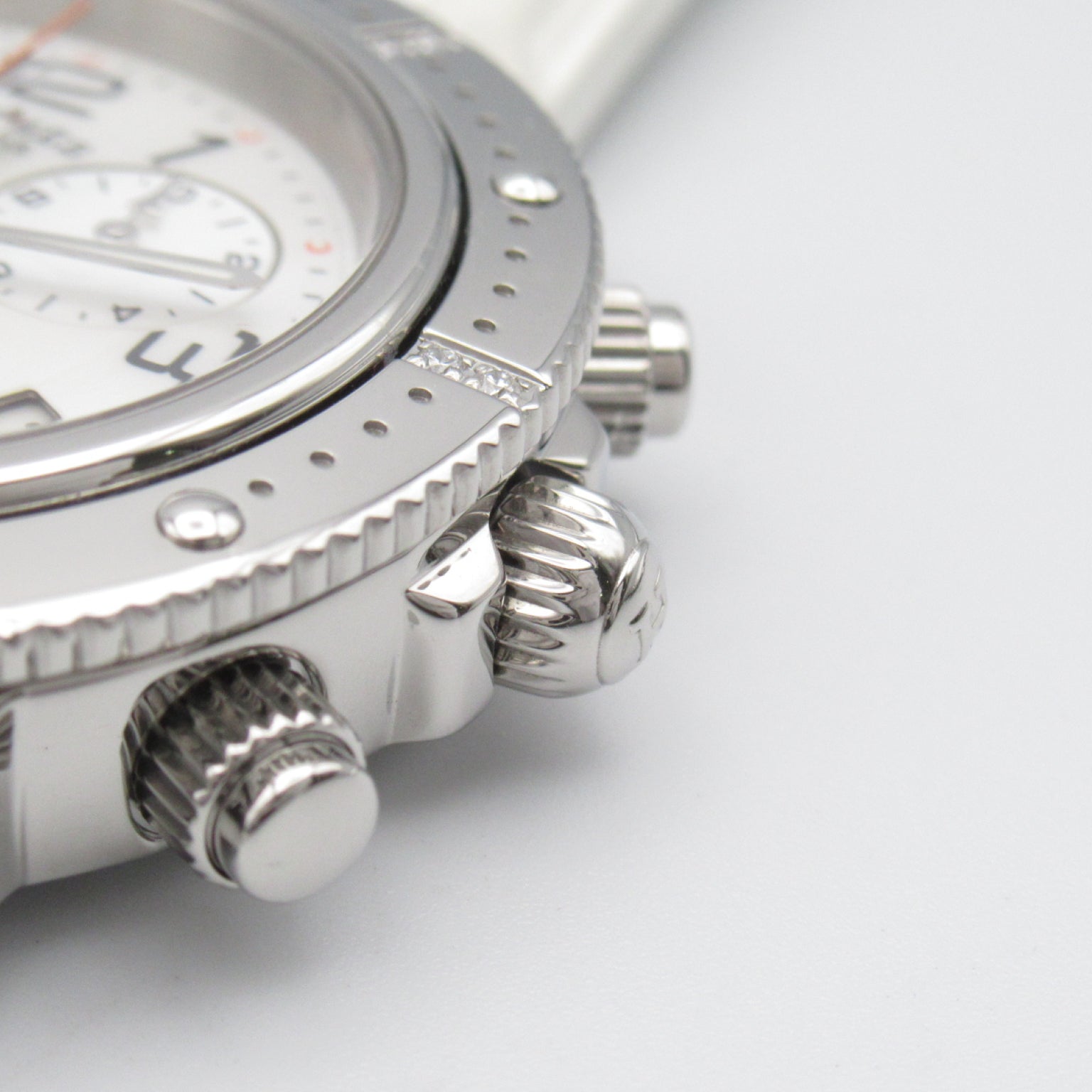 Hermes Hermes Clipperer Diver Chronograph Diamond-Bezel  Watch Stainless Steel Lavender Men White S CP2.430