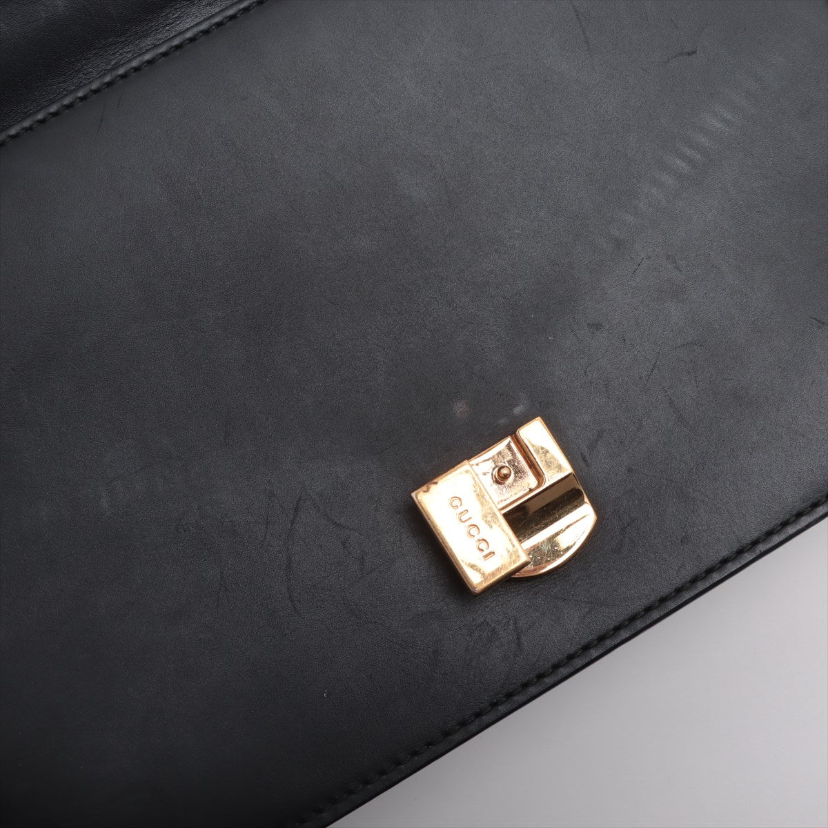 Gucci Silver Leather Shoulder Bag Black 421882