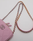 Chanel 19  Chain Shoulder Bag Pink G x Silver Gold  32nd Series AP2728