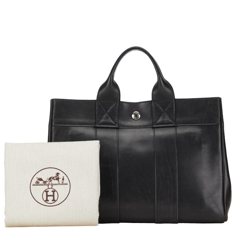 Hermes Fultu PM Handbag Tote Bag Black Leather  Hermes