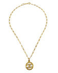 Chanel CC Chain Pendant Necklace Rhinestone Gold 3438/1982