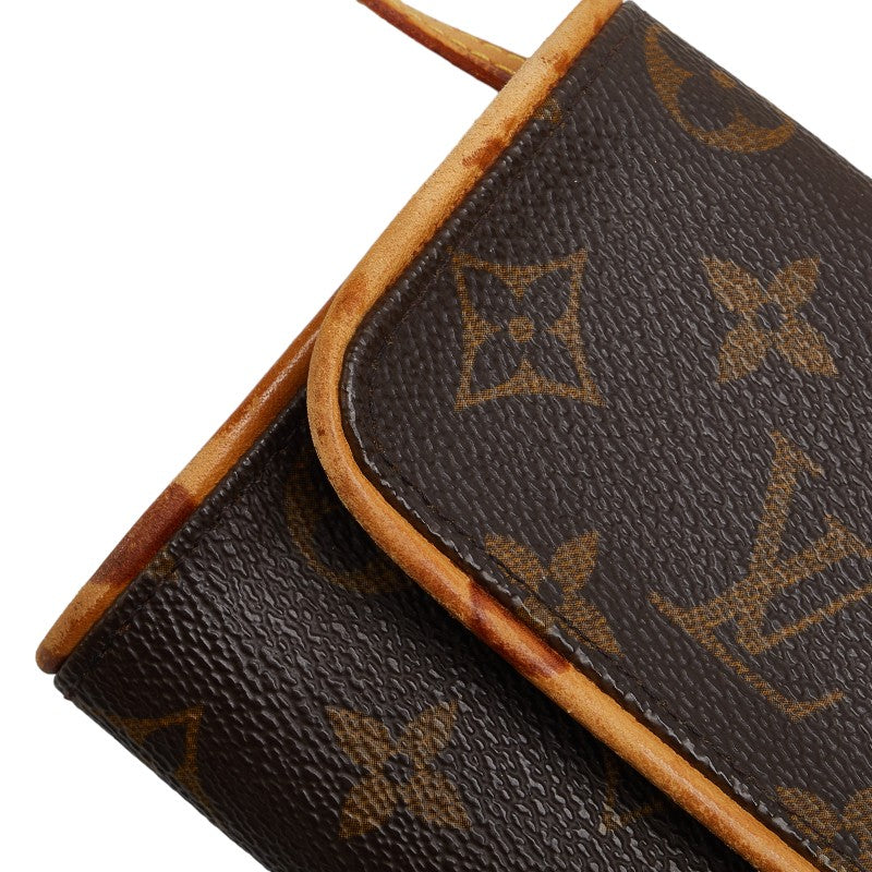 Louis Vuitton Monogram Pochette Twin PM 單肩包 M51854 棕色 PVC 皮革 Louis Vuitton