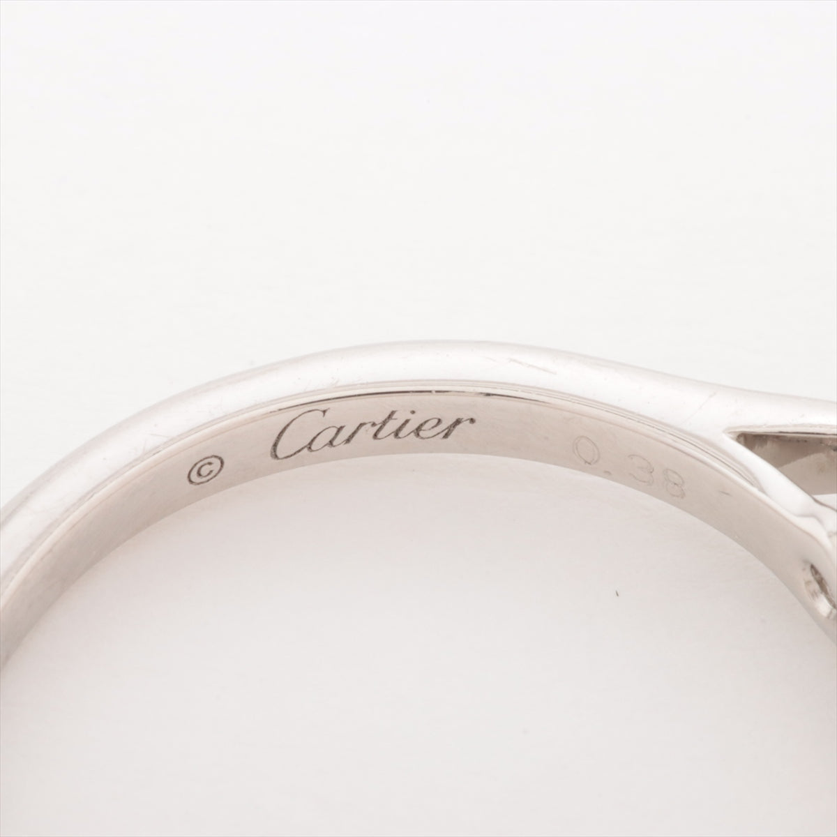 Cartier Solitaire 1895 Diamond Ring Pt950 3.8g 0.38 G VVS2 3EX NONE 53 CRN4139153