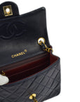 Chanel Navy Lambskin Mini Classic Square Flap Shoulder Bag 17
